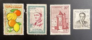 Morocco #3,77,136 Used + French Morocco #322 Used (c1955-1966)