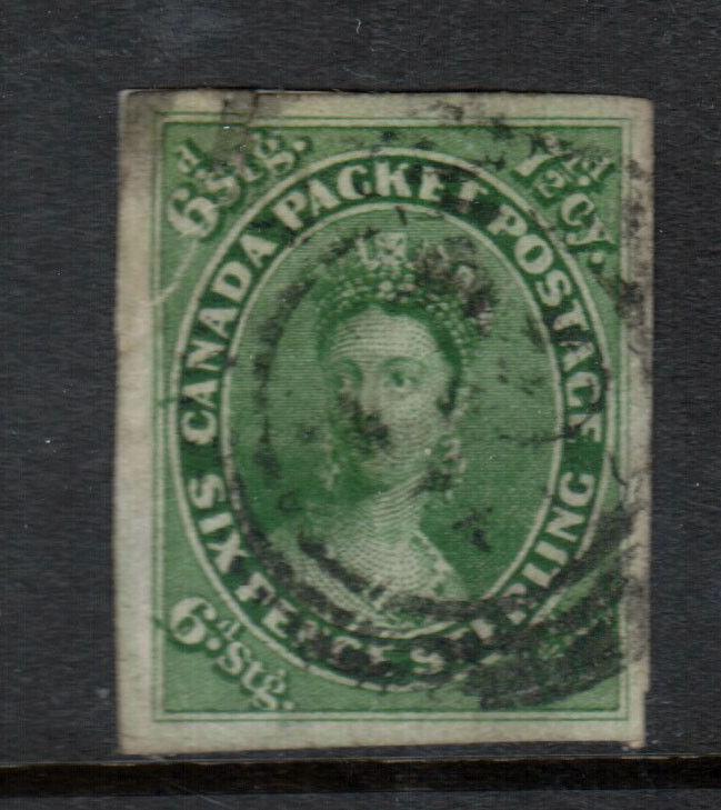 Canada #9 Extra Fine Used - Repaired To Hide A Tear