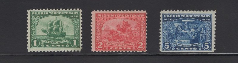 US Stamps Scott #548, 549, 550 Pilgrim Tercentenary Mint Never Hinged SCV $97.50