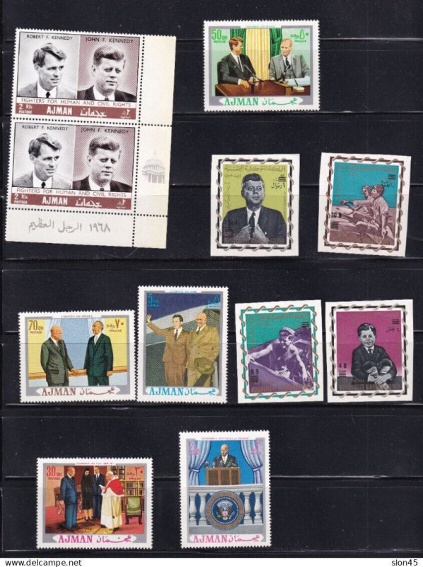 Worldwide Famous people Churchill 2 deluxe SS/Stamps Kennedy/Eisenhower 15660