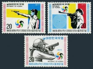 Korea South 1113-1115,1113a-1115a sheets,MNH. World Shooting Championships,1977.