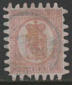 Finland 1866 Sc 10 used type III pulled perfs