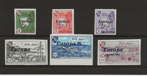 GB Local  Herm 1961 Europa imperforate  set of 6 BLACK OVERPRINTS   MNH