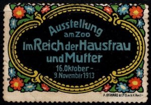 1913 Germany Poster Stamp Exhibition At Zoo Realm of the Housewife And Mother