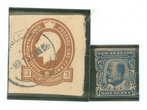 New Zealand  Cut squares, 1/2 penny cut in