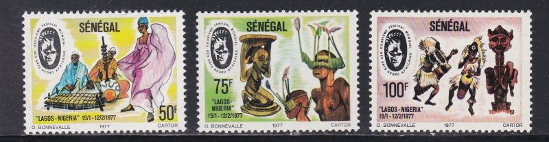 Senegal # 442-444, World Black & African Festival, LH 1/3 Cat.