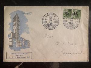 1941 Aarus Denmark First Day Cover FDC 15 Ore Overprinted Stamps