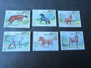 Laos 1983 Sc 436-441 Horse set FU #47583