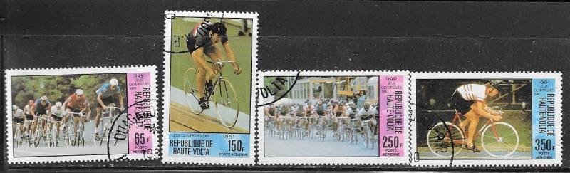 Burkina Faso #C258-C261  1980 Olympic Cycling (U) CV $2.80