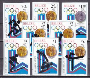 Belize, Scott cat. 582-532. Lake Placid Winter Olympics, IMPERF. ^