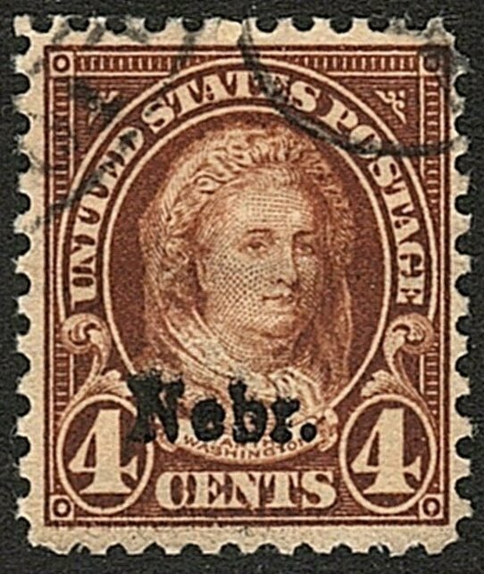 U.S. #673 Used F-VF 4¢ Nebraska Overprint