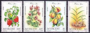 1985 St Vincent 804-807 Flowers 4,00 €