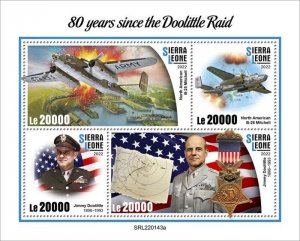 Sierra Leone - 2022 WWII Doolittle Raid - 4 Stamp Sheet - SRL220143a