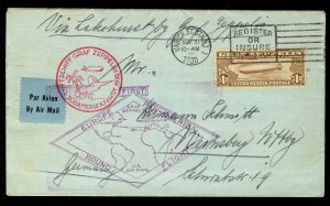 MALACK C14 VF on flight cover to Germany, Terrific m..MORE.. b3359