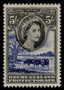 BECHUANALAND PROTECTORATE QEII SG152, 5s black & violet-blue, NH MINT. Cat £22.