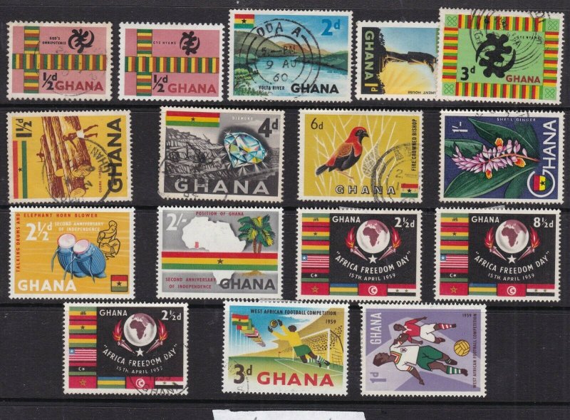 GHANA  ^^^^^^1959-60   hinged collection  $$@ dca 100gha