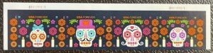 USA 5643c,5640a-5643a Mint (NH) Day of the Dead Strip of 4 IMPERF Forever Stamps