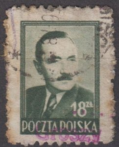 Poland 1950 Groszy overprint on Scott #442 Used