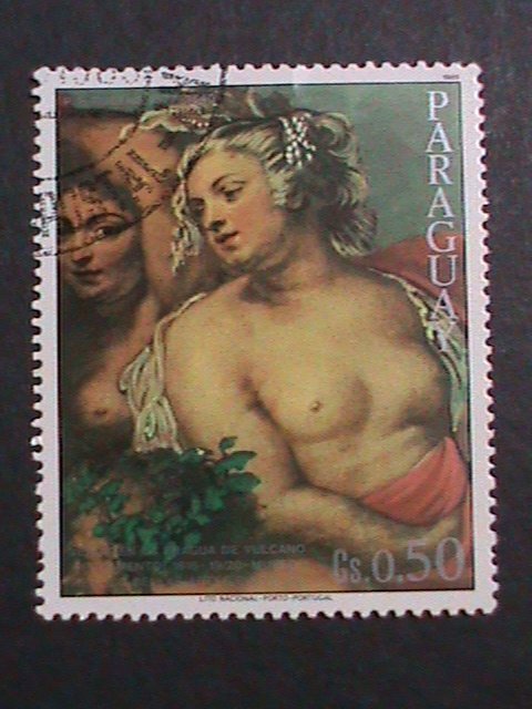 ​PARAGUAY-PROMOTION SALE-WORLD FAMOUS NUDE ART PAINTING LARGE SIZE STAMP VF