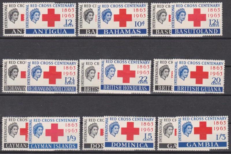 British Red Cross Sets 23 Different  MNH F-VF (17054)  