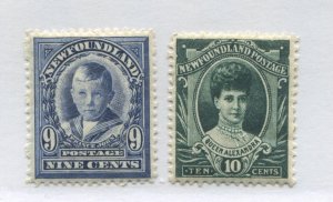 Newfoundland 1911 Royals 9 cents and 10 cents mint o.g. hinged