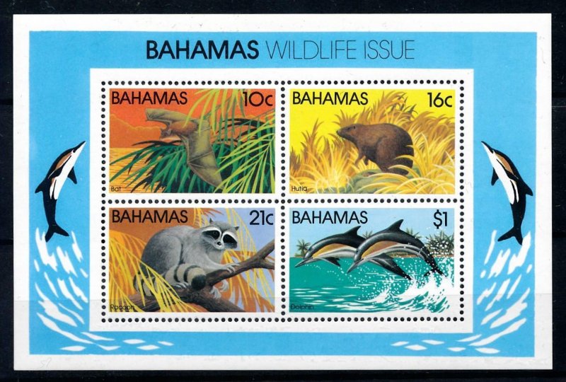 [99633] Bahamas 1982 Marine life dolphins Wild life Souvenir Sheet MNH