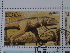 OMAN-1980-PREHISTORY ANIMALS   CTO IMPRINT BLOCK VERY FINE-FANCY CANCEL