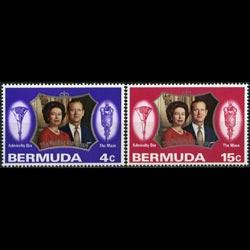 BERMUDA 1972 - Scott# 296-7 Silver Wedding Set of 2 NH