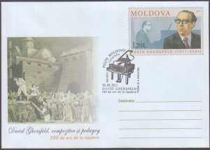 MOLDOVA #mol1101.1 POSTAL ENTIRE FDC 100th ANN BIRTH of DAVID GHERSFELD COMPOSER