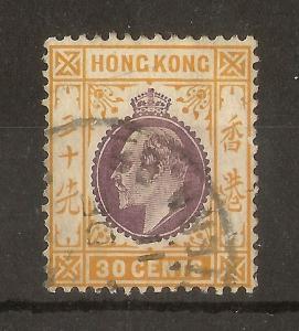 Hong Kong 1911 30c SG97 Fine Used Cat£48