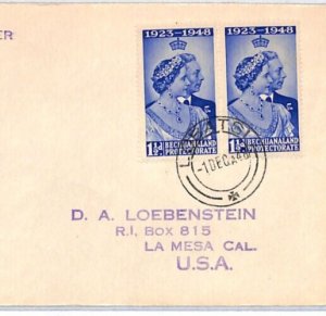 BECHUANALAND FDC 1948 SILVER WEDDING Lobatsi USA CA La Mesa{samwells}YR119