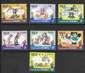 Dominica #744-50 MNH Set of 7 Disney Singles Mixture Collection / Lot