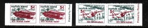 Norfolk Island-Sc#670-1-two unused NH pairs from the booklet panes-Planes-1999