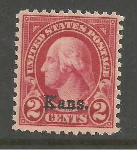 #660 Washington Kansas Overprint Mint Single NH