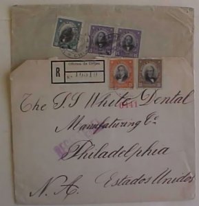 CHILE 2 DIFF SMALL REGISTERED COVERS OF 1910'S BOTH TO USA