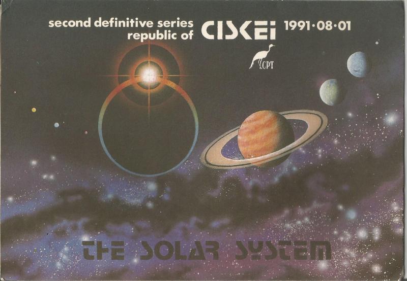 CISKEI, 1991, CTO Full Display card, Solar System, Scott 182a Light damage