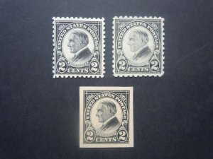 #610 611 612 Black 2c Harding's MNH OG F/VF #3c CV $44.00 Includes New Mounts