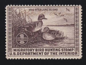 US RW6 $1 Duck Hunting Used F-VF SCV $50