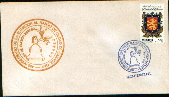 MEXICO 1273, CACHETED FDC. 450th Anniversary of Oaxaca City. F-VF.