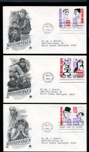 US 2819-2828 Silent Screen Stars set of 5 Addr Artcraft/PCS cachet FDC