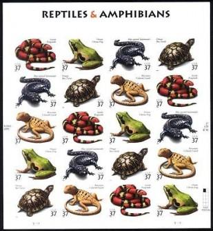 United States #3814-18 sheet of 20 F-VF Mint NH ** Reptiles