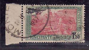 Monaco:SC#C1-used-1.5fr on 5fr airmail-cv $25.00