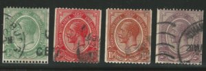 South Africa, King George V, 1913-21, Scott #17-20, Coils, perf. 14 horiz., used