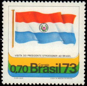 Brazil #1280, Complete Set, 1973, Flags, Never Hinged