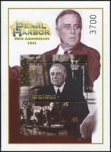 Micronesia 478,481 sheets,MNH. Pearl Harbor,60th Ann.Franklin D.Roosevelt,2001.