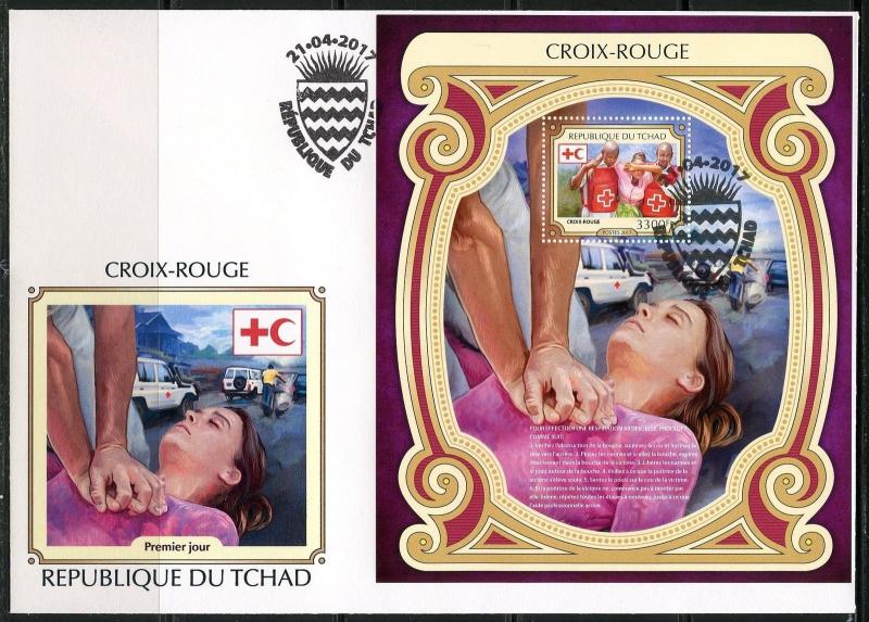 CHAD  2017  RED CROSS  SOUVENIR SHEET FIRST DAY COVER