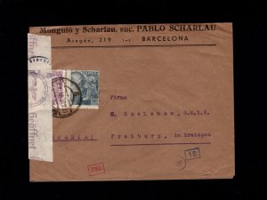 Spain WWII Barcelona & Munich Censor Many Markings 1941 to Germany 6p