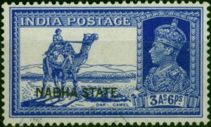 Nabha 1938 3a6p Bright Blue SG84 Fine Used