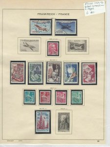 France 1953-54 Used Stamps On 2 Pages Ref: R6485