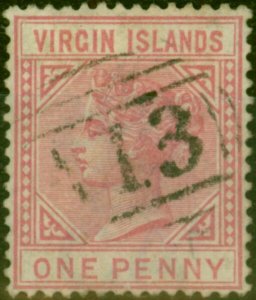 Virgin Islands 1883 1d Pale Rose SG29 Fine Used 'A13 Duplex' 